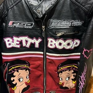 Betty Boop Kids Jean Jacket - Black and Red